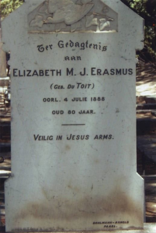 ERASMUS M.J. nee DU TOIT -1888