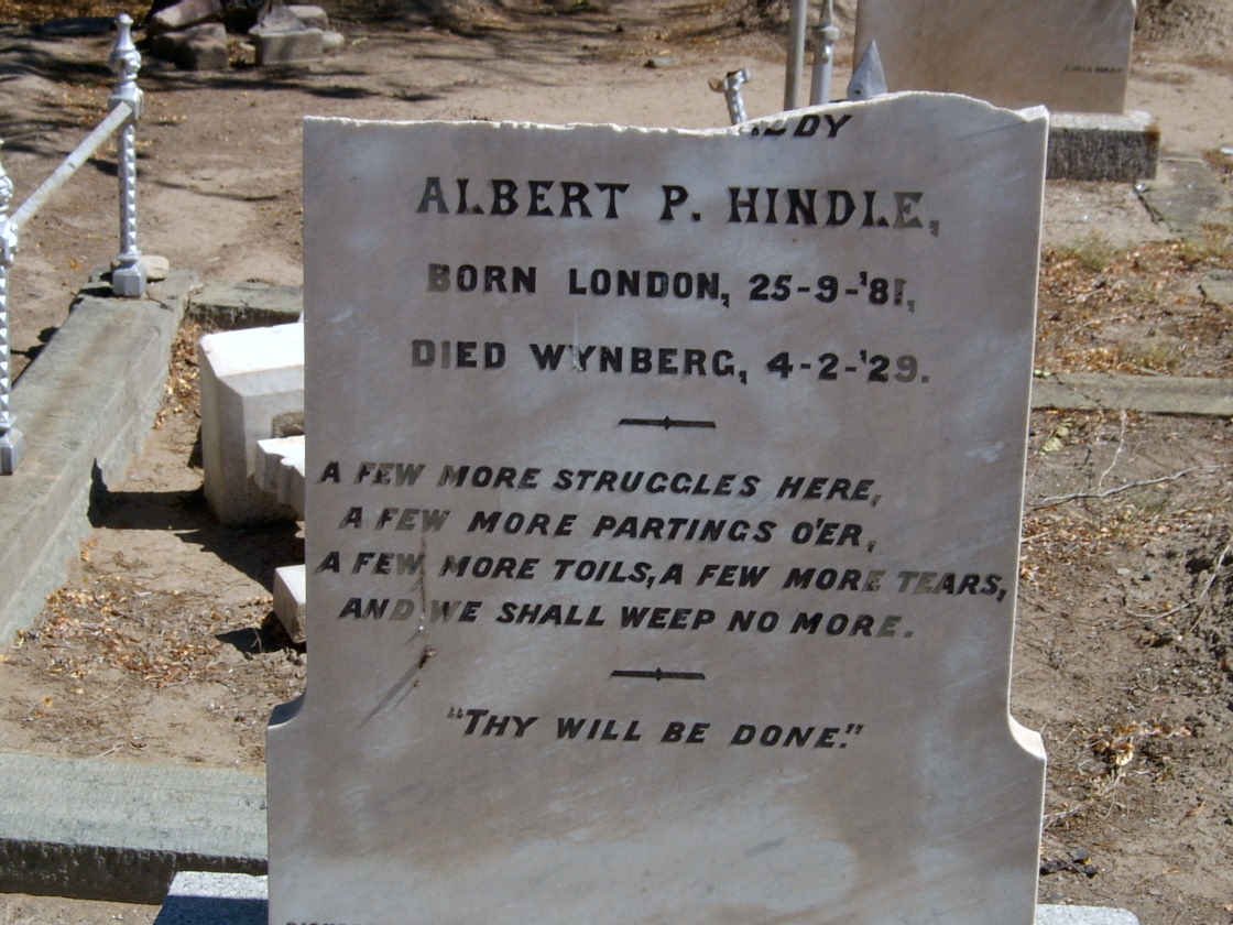 HINDLE Albert P. 1881-1929
