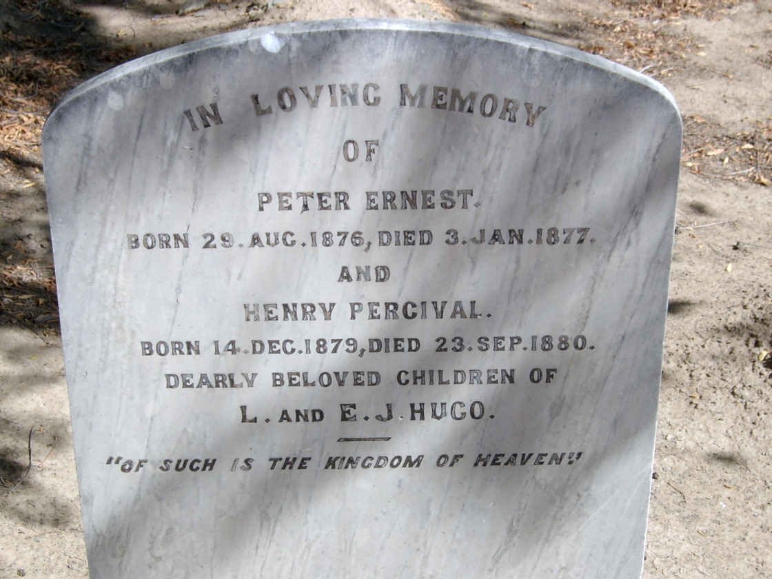 HUGO Peter Ernest 1876-1877 :: HUGO Henry Percival 1879-1880