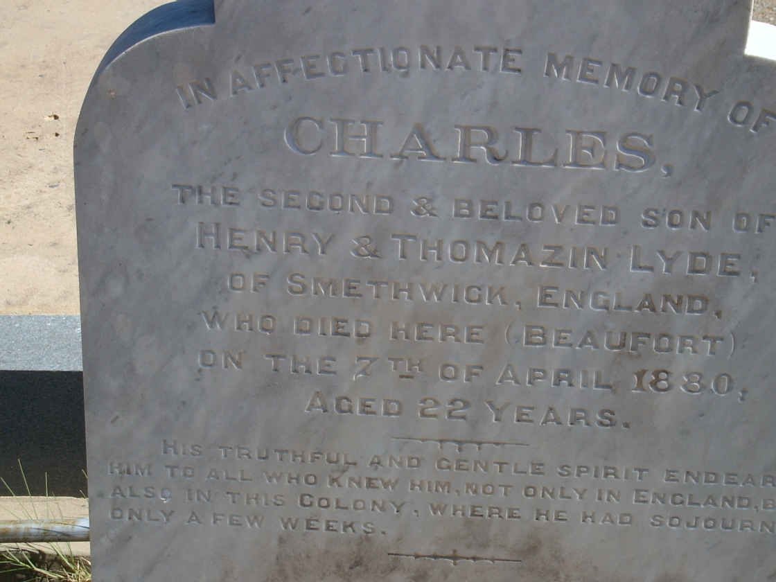LYDE Charles -1880