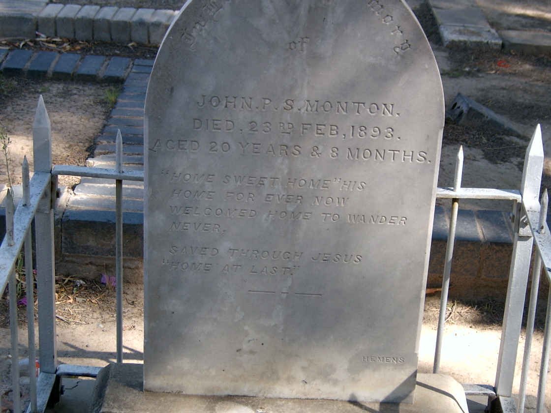 MONTON John P.S. -1898