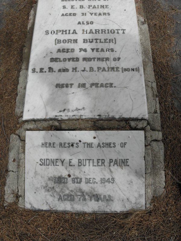 PAINE Ada nee GARNHAM :: PAINE Sophia Harriott nee BUTLER :: PAINE Sidney E. Butler -1949