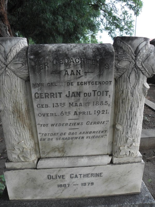 TOIT Gerrit Jan, du 1885-1921