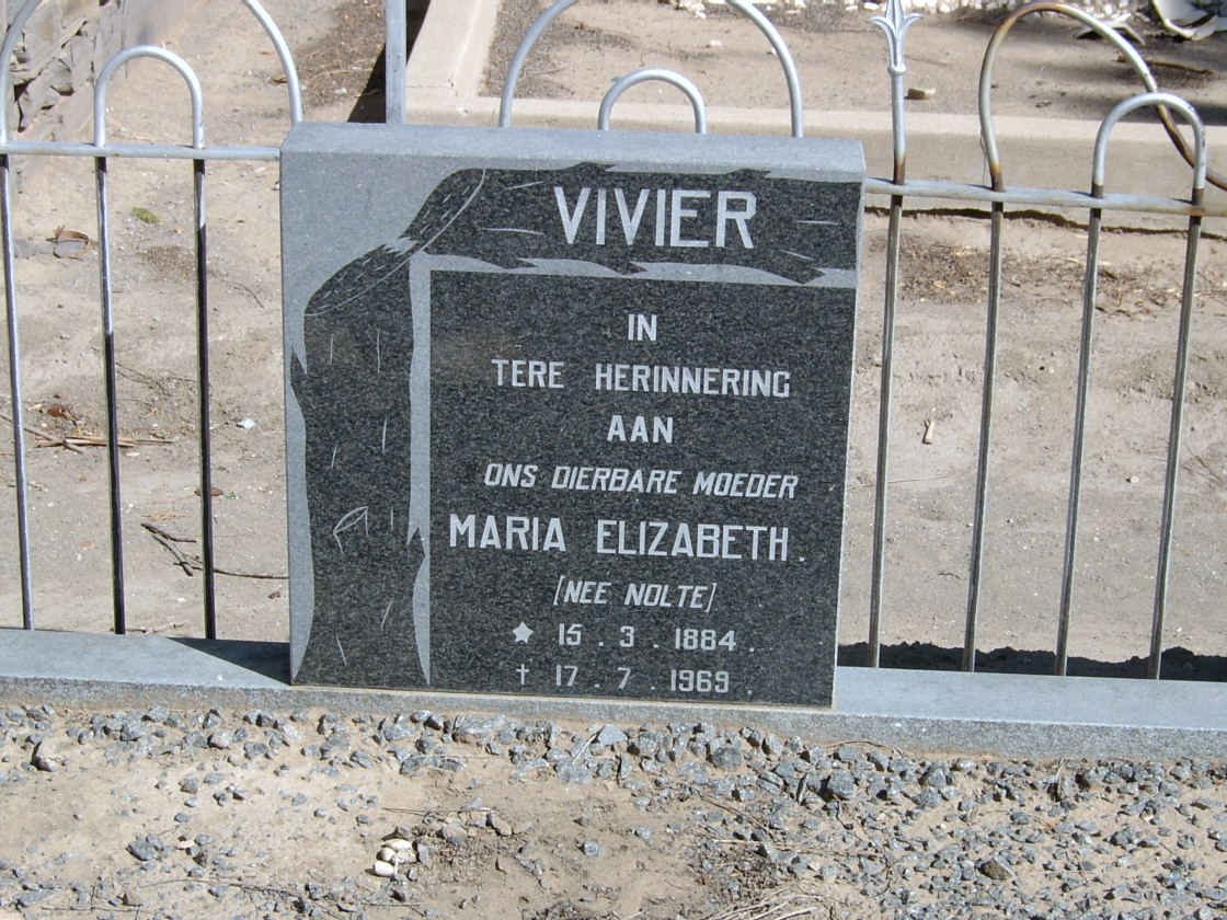 VIVIER Maria Elizabeth nee NOLTE 1884-1969