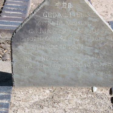 VERSTER M.M. nee MOLLER 1818-1892
