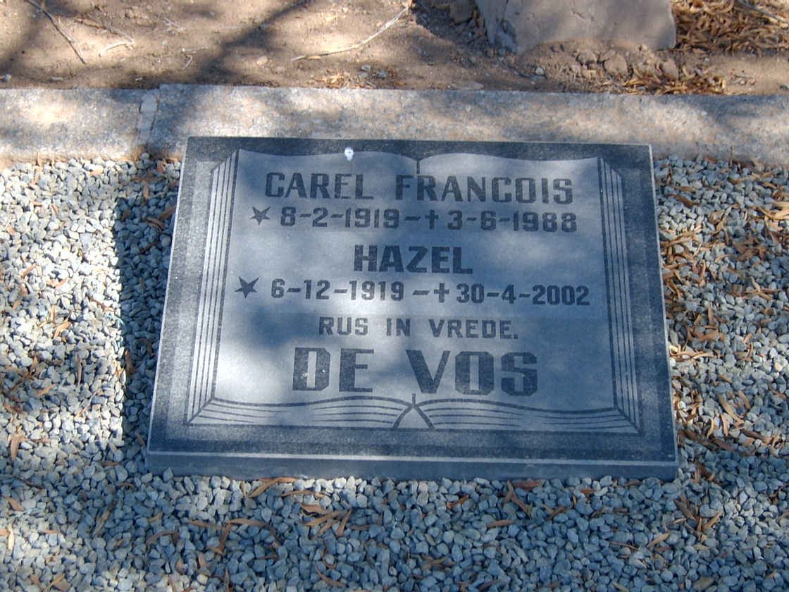 VOS Carel Francois, de 1919-1988 &amp; Hazel 1919-2002