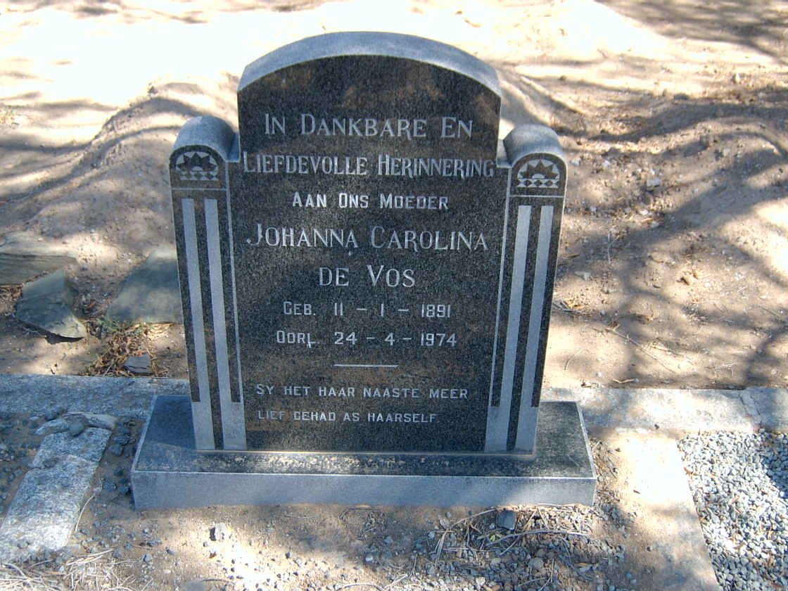 VOS Johanna Carolina, de 1891-1974