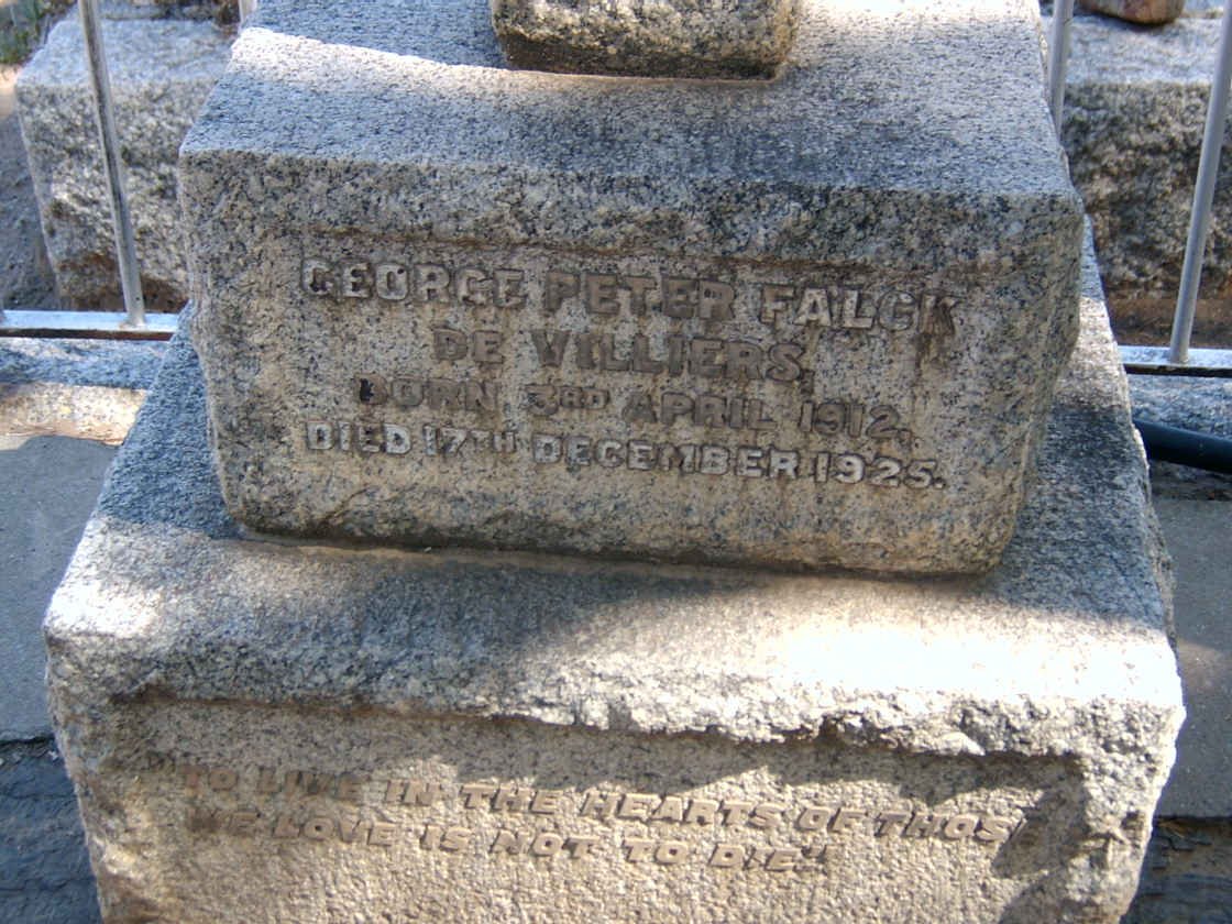 VILLIERS George Peter Falck, de 1912-1925