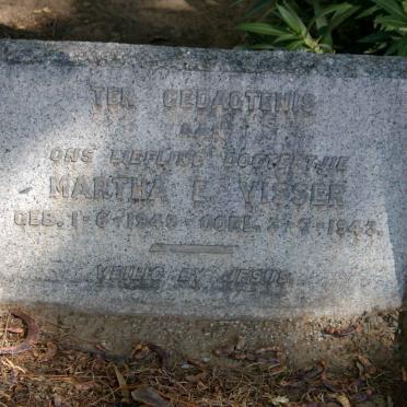 VISSER Martha E. 1943-1943