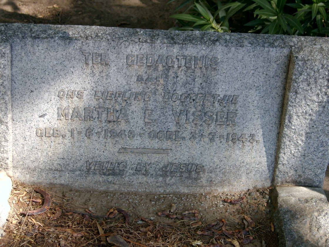 VISSER Martha E. 1943-1943