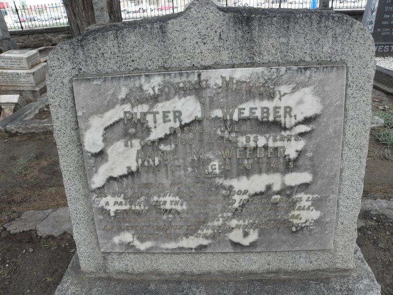 WEEBER Pieter -1930 &amp; Anne M. -19?8