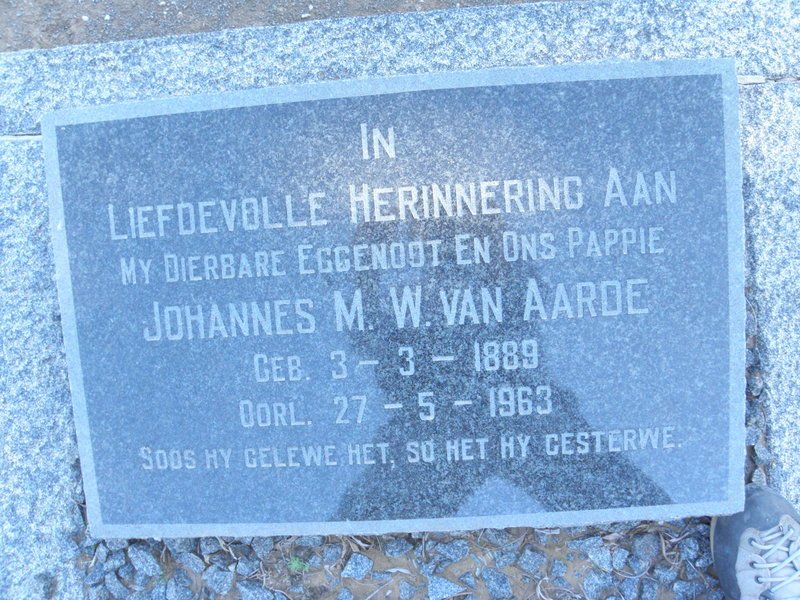 AARDE Johannes M.W., van 1889-1963