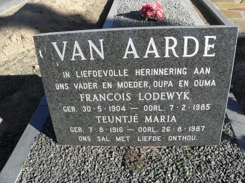 AARDE Francois Lodewyk, van 1904-1985 &amp; Teuntje Maria 1916-1987