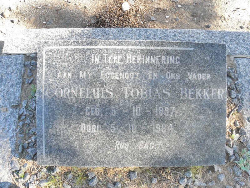 BEKKER Corneluis Tobias 1897-1964