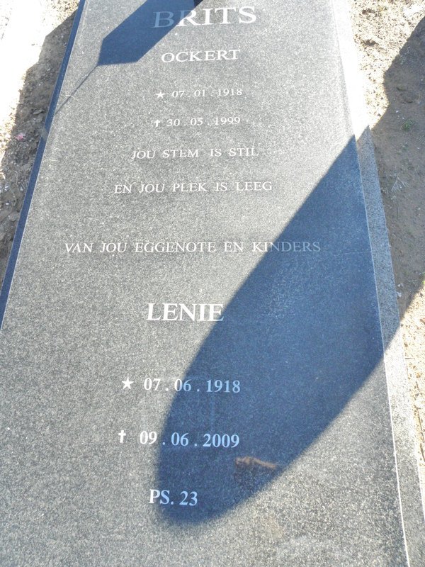 BRITS Ockert 1918-1999 &amp; Lenie 1918-2009