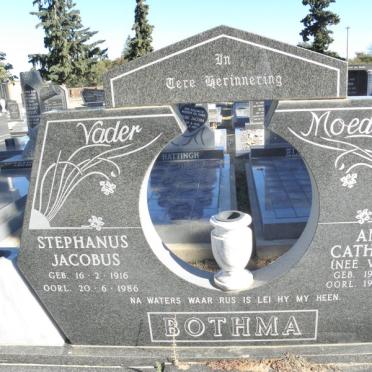 BOTHMA Stephanus Jacobus 1916-1986 &amp;  Anna Catherina VAN ASS 1923-2009