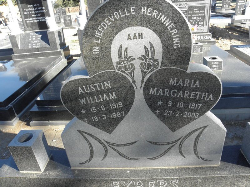 EYBERS Austin William 1919-1987 &amp; Maria Margaretha 1917-2003