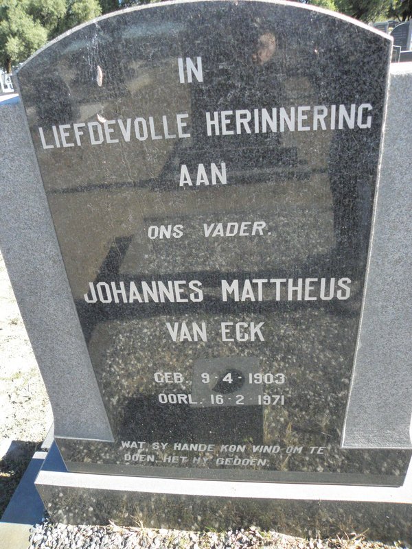 ECK Johannes Mattheus, van 1903-1971