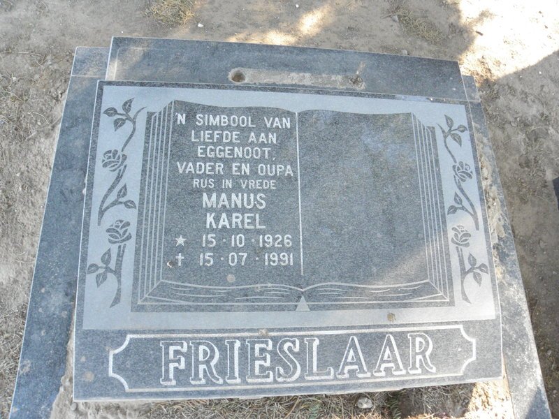 FRIESLAAR Manus Karel 1926-1991