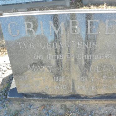 GRIMBEEK Matt 1890-1976 &amp; Olga 1898-1980