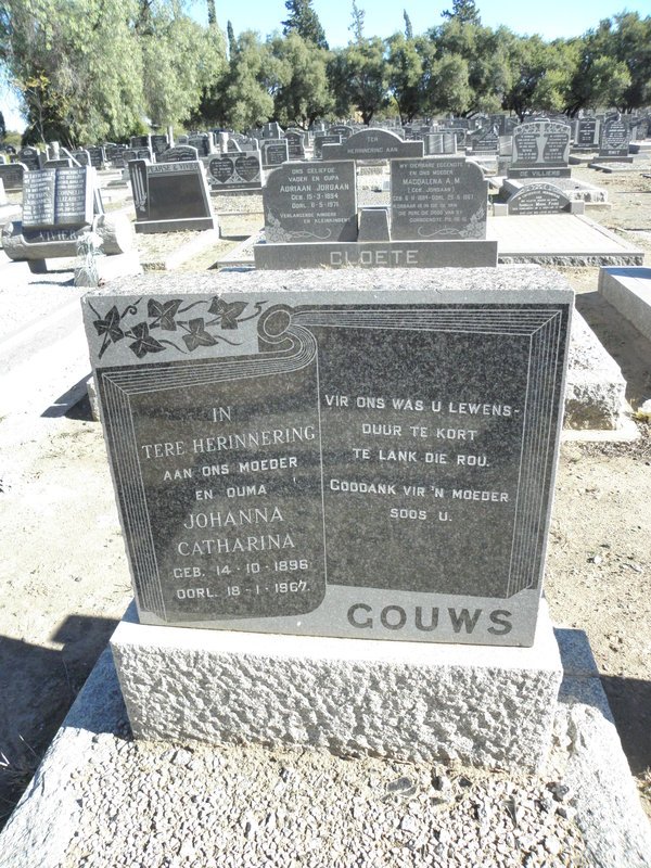 GOUWS Johanna Cathrina 1896-1967