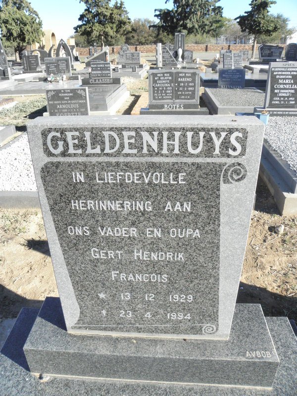 GELDENHUYS Gert Hendrik Francois 1929-1994