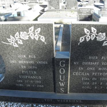 GOUWS Pieter Stephanus 1912-1988 &amp; Cecilia Petronella Du TOIT 1914-1978