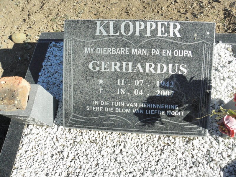 KLOPPER Gerhardus 1942-2007