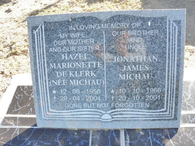 KLERK Hazel Marionette, De nee MICHAU 1956-2004 :: MICHAU Jonathan James 1966-2001