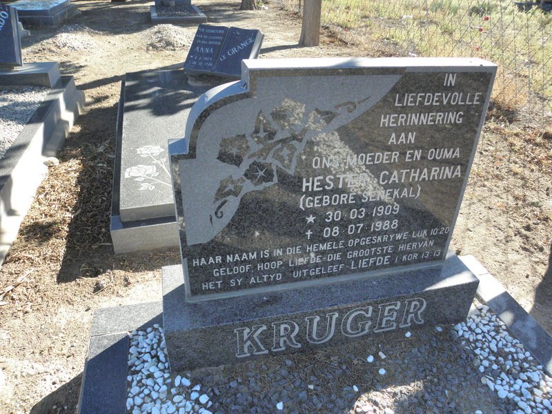 KRUGER Hester Catharina SENEKAL 1909-1988