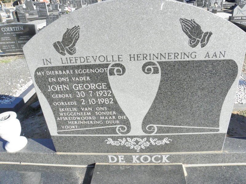 KOCK John George, De 1932-1982
