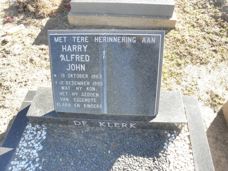 KLERK Harry Alfred John, De 1963-1995