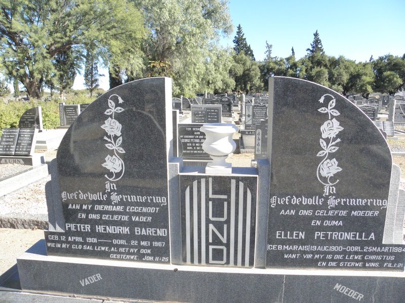 LUND Pieter Hendrik Barend 1901-1967 &amp; Ellen Petronella 1900-1984