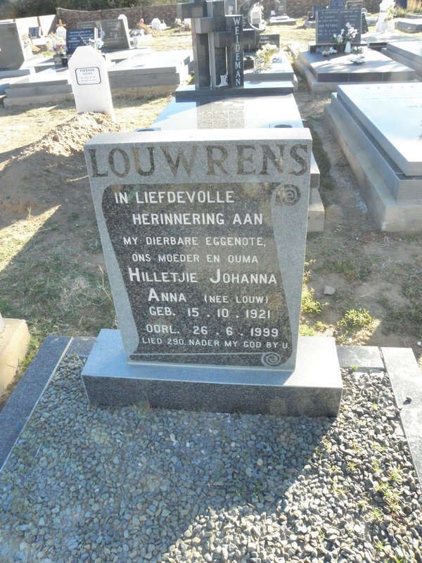 LOUWRENS Hilletjie Johanna Anna nee LOUW 1921-1999