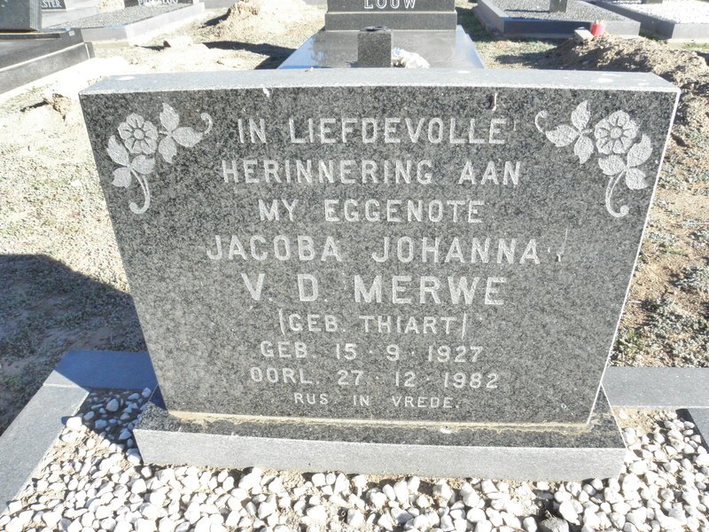 MERWE Jacoba Johanna, v.d. nee THIART 1927-1982