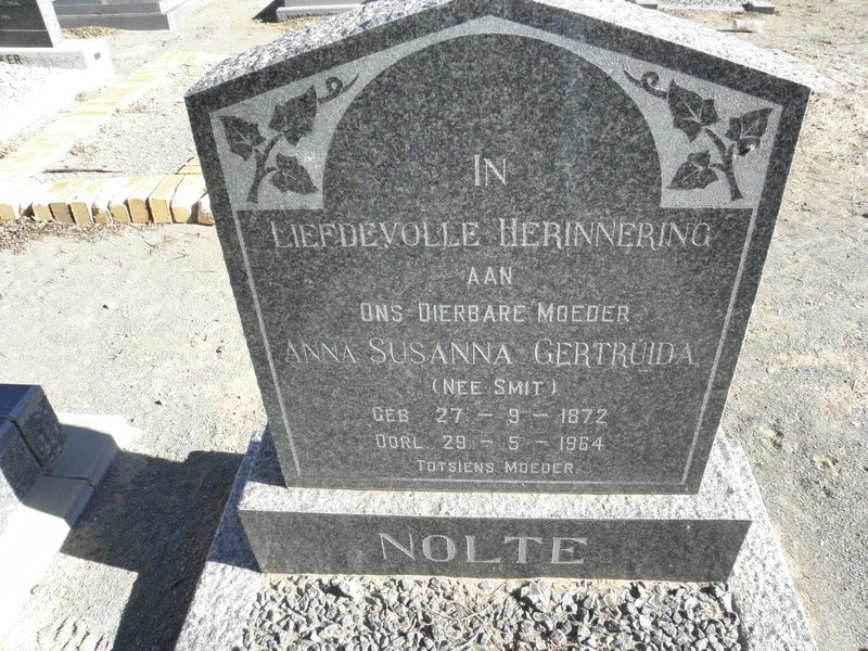 NOLTE Anna Susanna Gertruida nee SMIT 1872-1964 