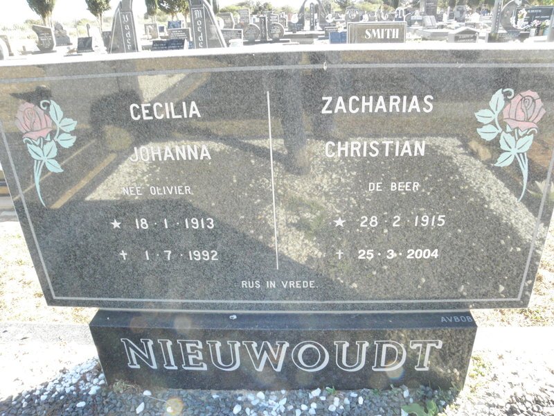 NIEUWOUDT Zacharias Christian 1915-2004 &amp; Cecilia Johanna OLIVIER 1913-1992