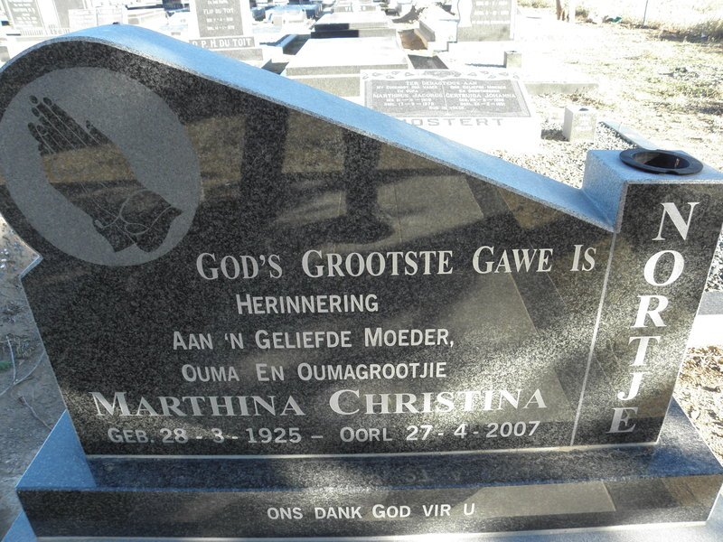 NORTJE Marthina Christina 1925-2007