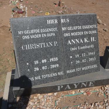 PAYNE Christian P. 1938-2019 &amp; Anna K.H. 1941-2013