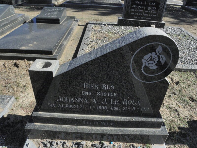 ROUX Johanna A.J., Le nee Le ROUX 1898-1971