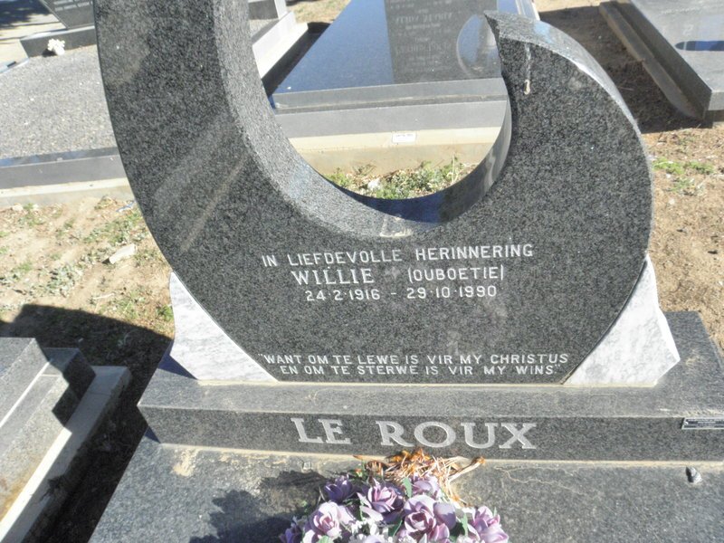 ROUX Willie, Le 1916-1990