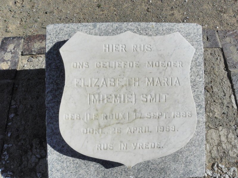 SMIT Elizabeth Maria nee Le ROUX 1888-1969