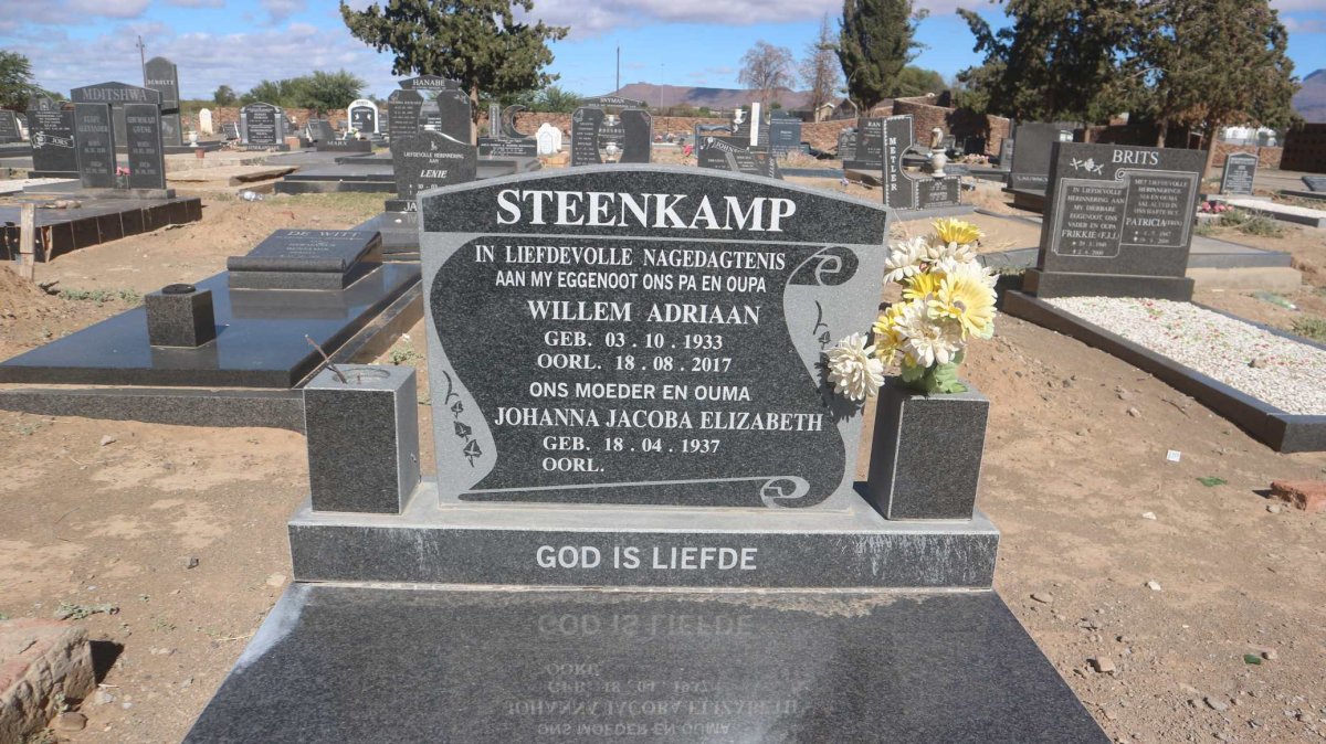 STEENKAMP Willem Adriaan 1933-2017 &amp; Johanna Jacoba Elizabeth 1937-