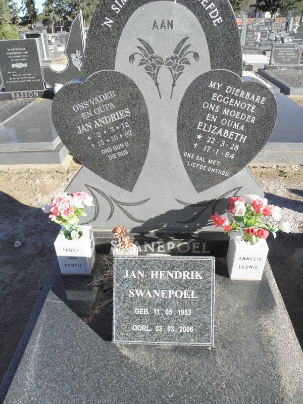 SWANEPOEL Jan Andries 1912-2002 &amp; Elizabeth 1928-1984 :: SWANEPOEL Jan Hendrik 1953-2006
