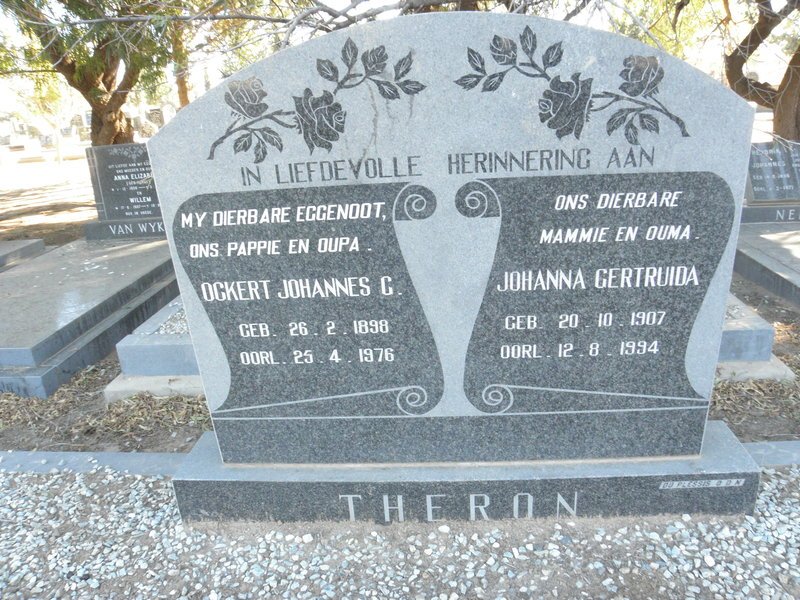 THERON Ockert Johannes C. 1898-1976 &amp; Johanna Gertruida 1907-1994