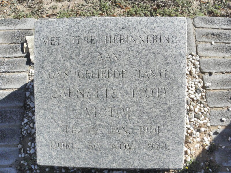VICTOR Jeanette 1901-1974