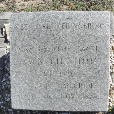 VICTOR Jeanette 1901-1974