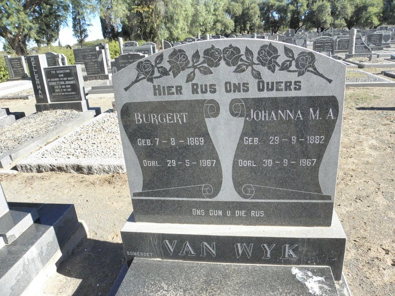WYK Burgert, van 1869-1967 &amp; Johanna M.A. 1882-1967