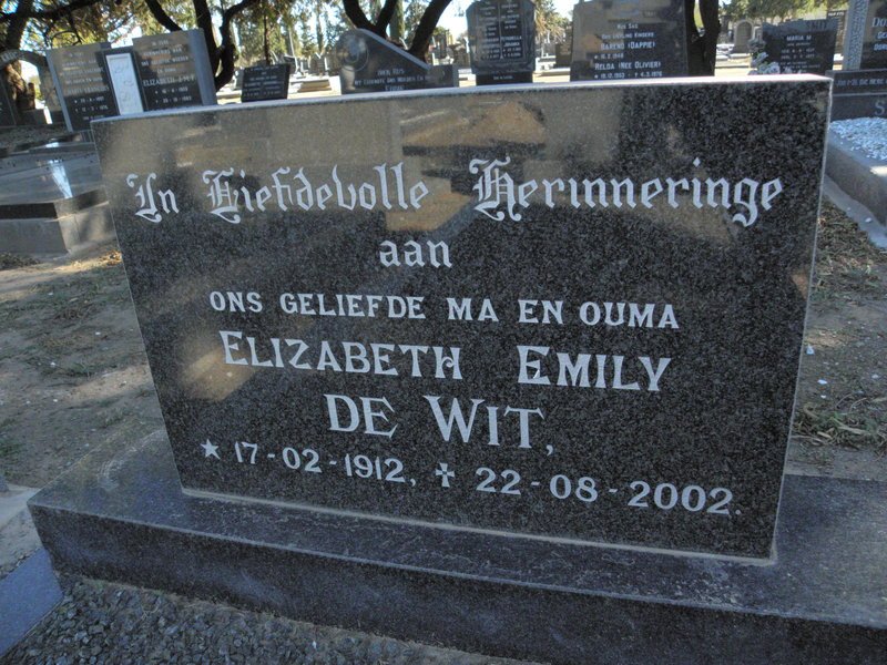 WIT Elizabeth Emily, de 1912-2002