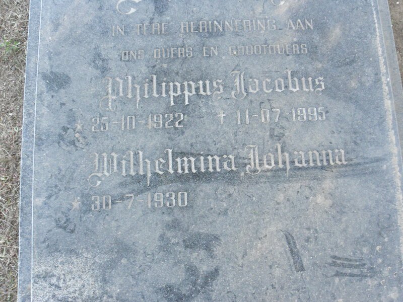 ? Philippus Jacobus 1922-1995 &amp; Wilhelmina Johanna 1930-